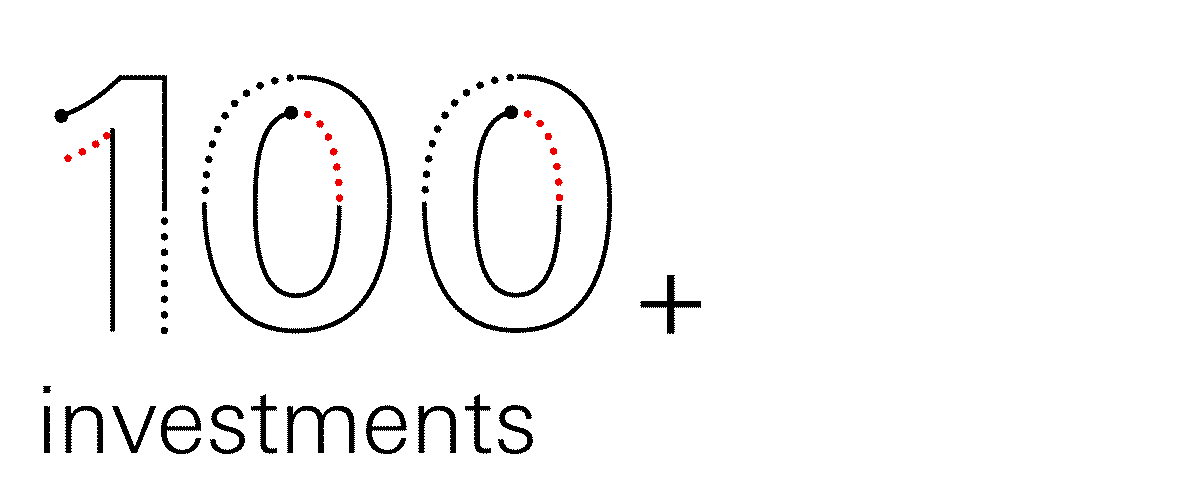 +100 number of investments